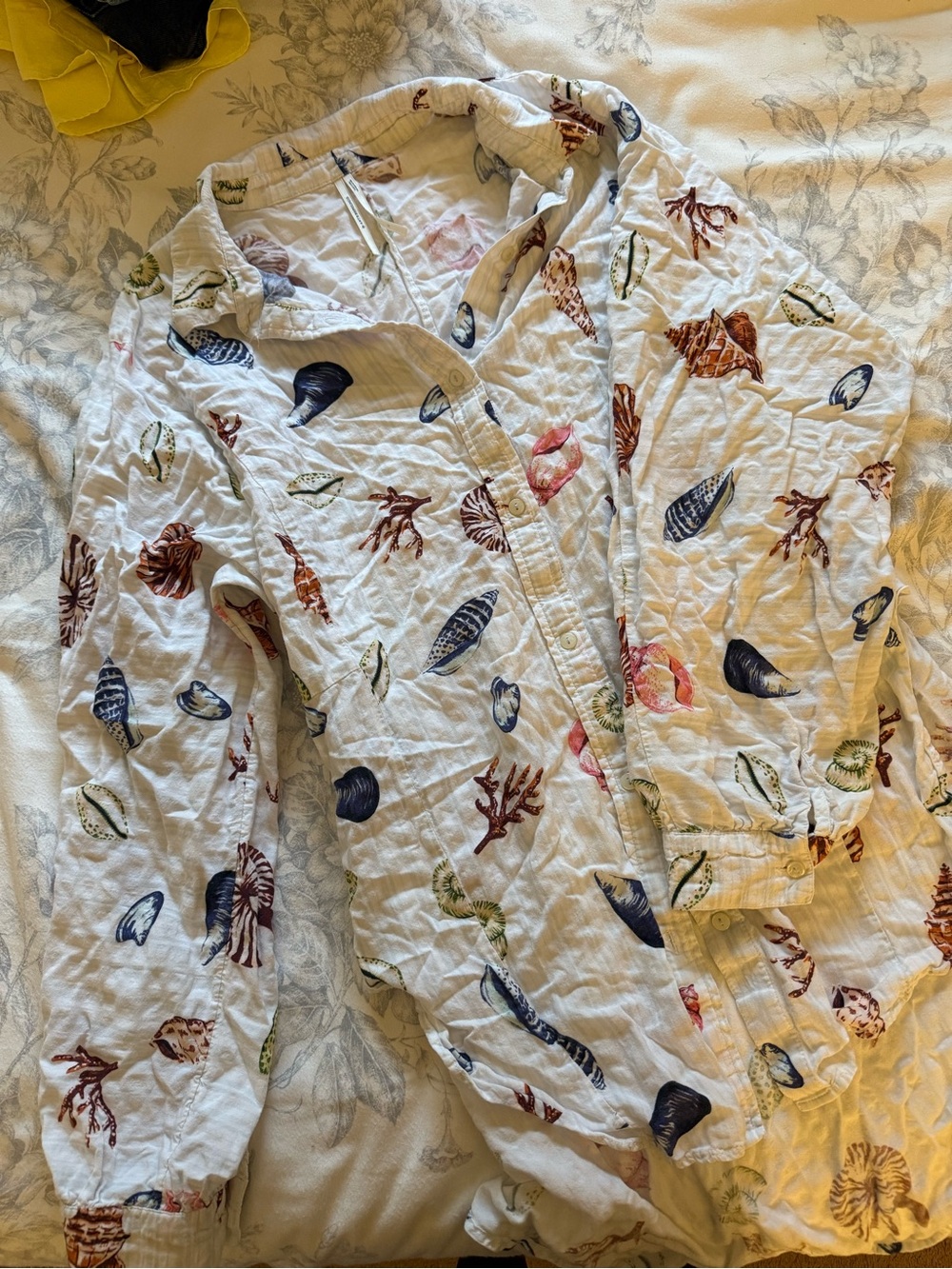 Anthropologie Shell Print Button-Up